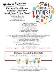 Fathers Day Dinner Menu